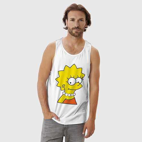 Мужская майка Lisa Simpson / Белый – фото 3