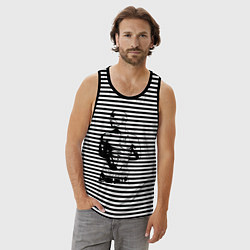 Майка мужская хлопок 2pac, цвет: черная тельняшка — фото 2