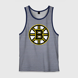 Майка мужская хлопок Boston Bruins, цвет: синяя тельняшка