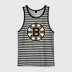 Майка мужская хлопок Boston Bruins, цвет: черная тельняшка