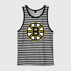 Майка мужская хлопок Boston Bruins, цвет: черная тельняшка