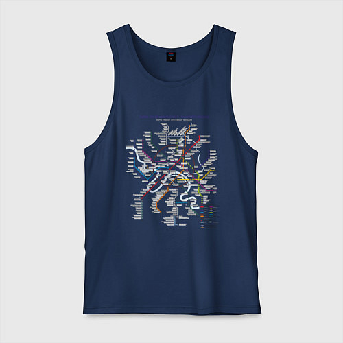 Мужская майка Moscow Metro / Тёмно-синий – фото 1