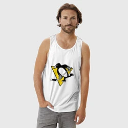 Майка мужская хлопок Pittsburgh Penguins: Malkin 71, цвет: белый — фото 2
