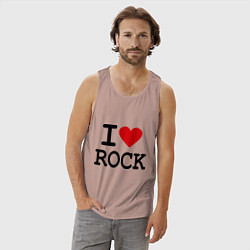 Майка мужская хлопок I love Rock, цвет: пыльно-розовый — фото 2