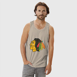 Майка мужская хлопок Chicago Blackhawks, цвет: миндальный — фото 2