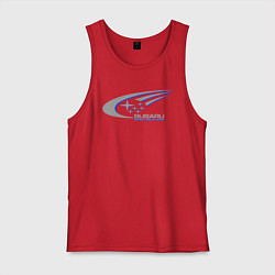 Майка мужская хлопок Subaru world rally team, цвет: красный