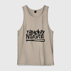 Майка мужская хлопок Naughty by nature, цвет: миндальный