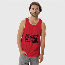 Майка мужская хлопок Naughty by nature, цвет: красный — фото 2