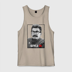 Майка мужская хлопок Stalin: Style in, цвет: миндальный
