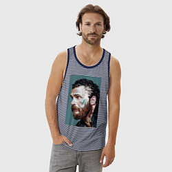 Майка мужская хлопок Том Харди Ван Гога, цвет: синяя тельняшка — фото 2