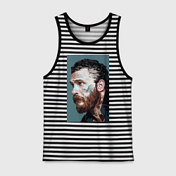 Майка мужская хлопок Том Харди Ван Гога, цвет: черная тельняшка