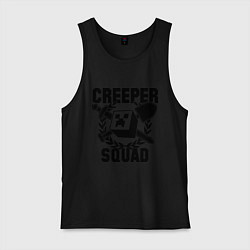 Майка мужская хлопок Creeper Squad, цвет: черный