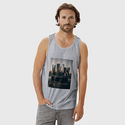 Майка мужская хлопок Moscow City, цвет: меланж — фото 2