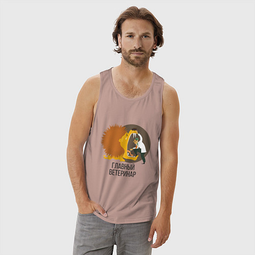 Мужская майка Ветеринар / Пыльно-розовый – фото 3