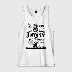 Майка мужская хлопок Havana Cuba, цвет: белый