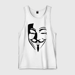 Майка мужская хлопок Vendetta Mask, цвет: белый