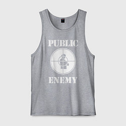 Майка мужская хлопок Public Enemy, цвет: меланж