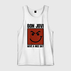 Майка мужская хлопок Bon Jovi: Have a nice day, цвет: белый