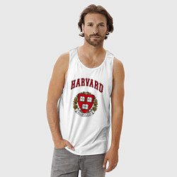 Майка мужская хлопок Harvard university, цвет: белый — фото 2