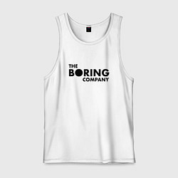 Майка мужская хлопок The boring company, цвет: белый