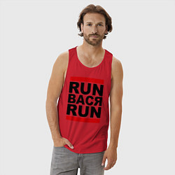 Майка мужская хлопок Run Вася Run, цвет: красный — фото 2