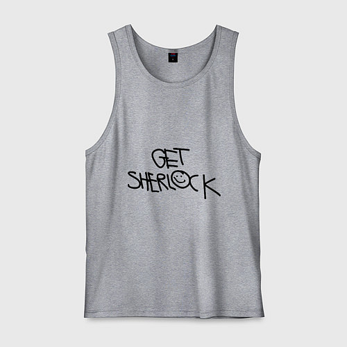 Мужская майка Get sherlock / Меланж – фото 1
