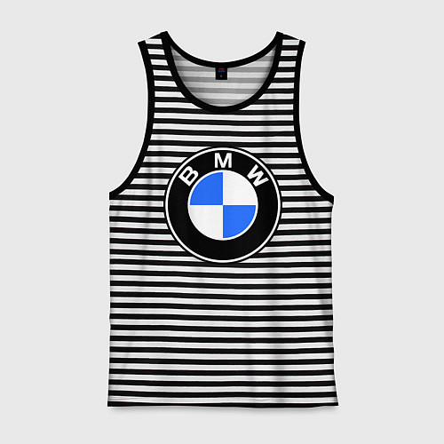 Мужская майка Logo BMW / Черная тельняшка – фото 1