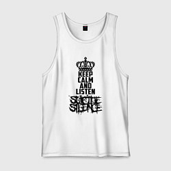 Майка мужская хлопок Keep Calm & Listen Suicide Silence, цвет: белый