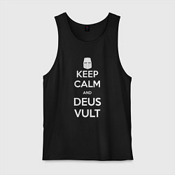 Майка мужская хлопок Keep Calm & Deus Vult, цвет: черный
