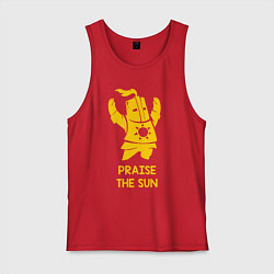 Майка мужская хлопок Praise the Sun, цвет: красный