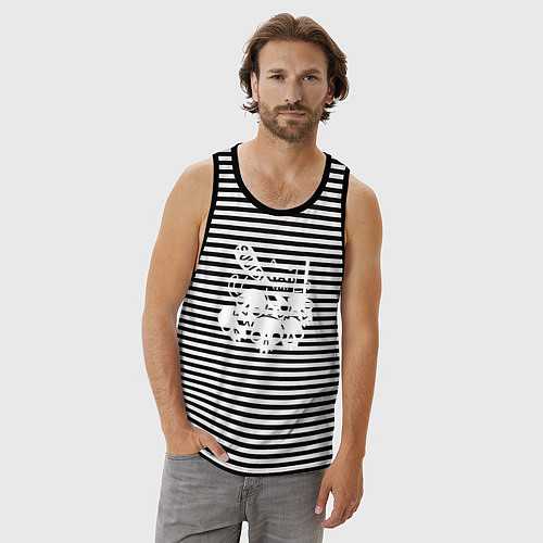 Мужская майка Cat Got Your Soul / Черная тельняшка – фото 3