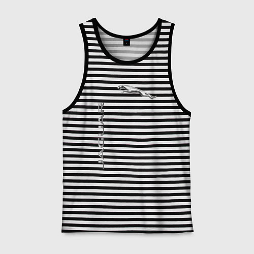 Мужская майка Jaguar Motors / Черная тельняшка – фото 1