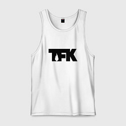 Майка мужская хлопок TFK: Black Logo, цвет: белый