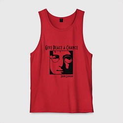 Майка мужская хлопок Give Peace a Chance, цвет: красный