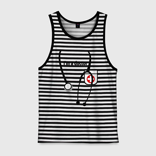 Мужская майка I m doctor / Черная тельняшка – фото 1