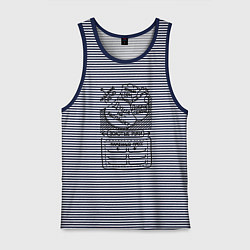 Майка мужская хлопок Идеальный мужчина, цвет: синяя тельняшка