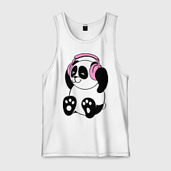 Мужская майка Panda in headphones панда в наушниках