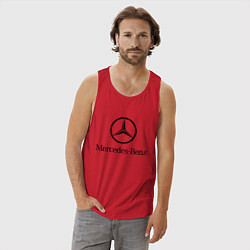 Майка мужская хлопок Logo Mercedes-Benz, цвет: красный — фото 2