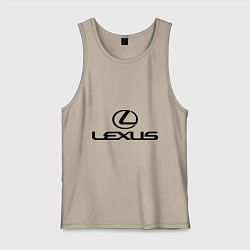 Майка мужская хлопок Lexus logo, цвет: миндальный