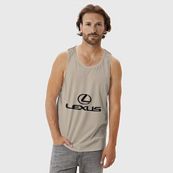 Майка мужская хлопок Lexus logo, цвет: миндальный — фото 2