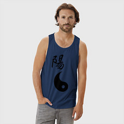 Майка мужская хлопок Ян парная, цвет: тёмно-синий — фото 2