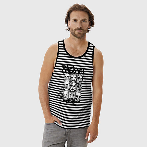 Мужская майка Slipknot Faces / Черная тельняшка – фото 3