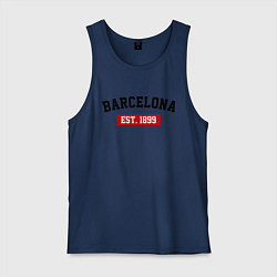Майка мужская хлопок FC Barcelona Est. 1899, цвет: тёмно-синий