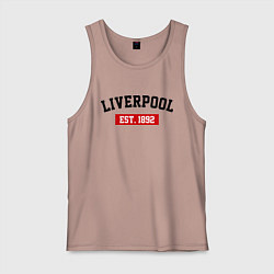 Майка мужская хлопок FC Liverpool Est. 1892, цвет: пыльно-розовый
