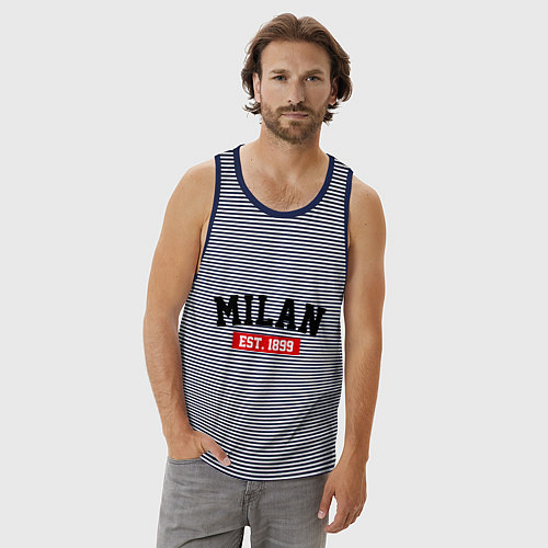 Мужская майка FC Milan Est. 1899 / Синяя тельняшка – фото 3