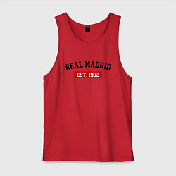 Майка мужская хлопок FC Real Madrid Est. 1902, цвет: красный