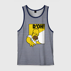 Майка мужская хлопок Homer D'OH!, цвет: синяя тельняшка
