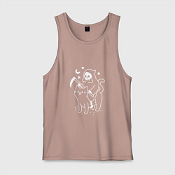 Майка мужская хлопок Cat Got Your Soul, цвет: пыльно-розовый