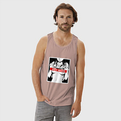 Майка мужская хлопок Waifu Material, цвет: пыльно-розовый — фото 2