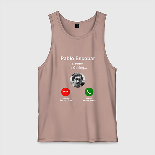 Мужская майка Escobar is calling / Пыльно-розовый – фото 1